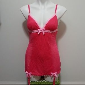VS Pink V-Neck Babydoll Sexy Lingerie Nightgown